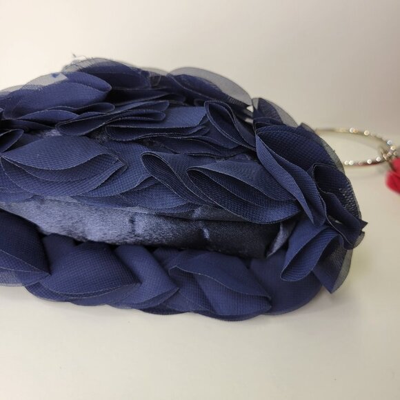 RUFFLES and Frills Blue Wristlet Clutch Purse Party Evening Cocktail Bag - NWOT - Picture 9 of 12